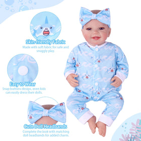 BABESIDE shark-pattern doll clothes for playful imaginative adventures