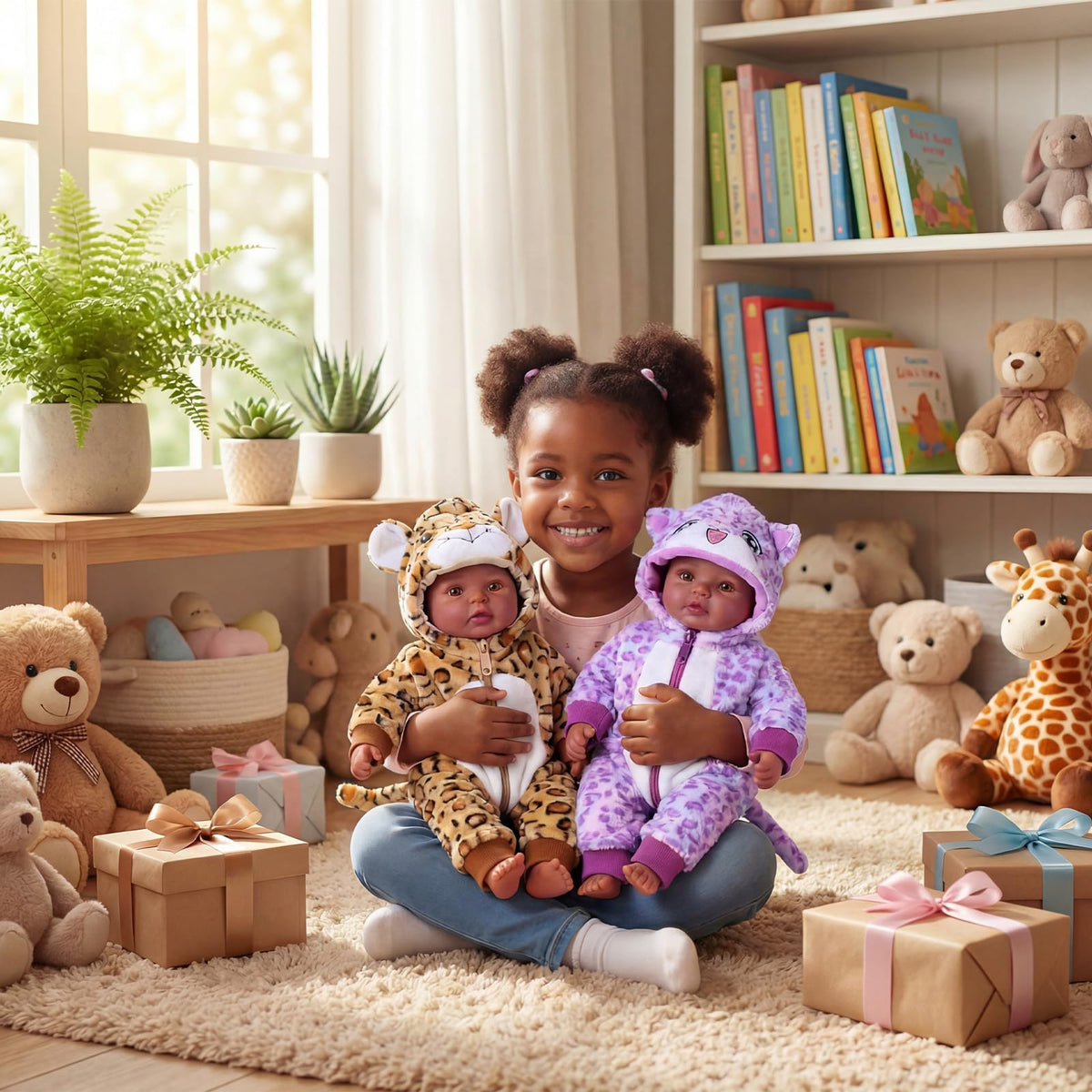 BABESIDE twins dressed for feeding and dressing imaginative play