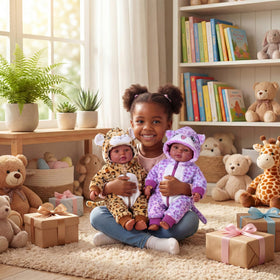 BABESIDE twins dressed for feeding and dressing imaginative play