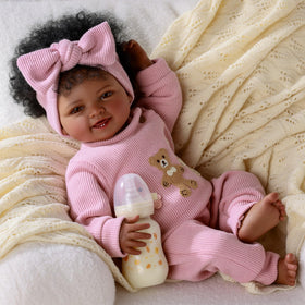 BABESIDE soft cloth body and vinyl limbs provide a cuddly feel.