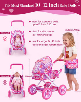BABESIDE soft fabric stroller cover adds comfort during pretend outings.
