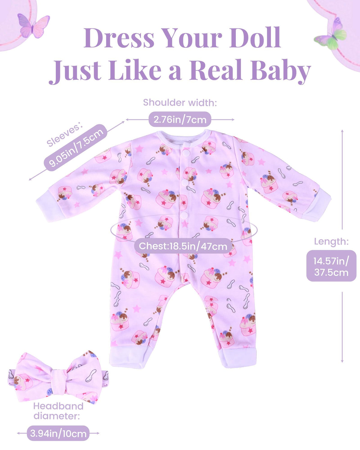 BABESIDE soft fabrics offer gentle touch for safe doll dressing.