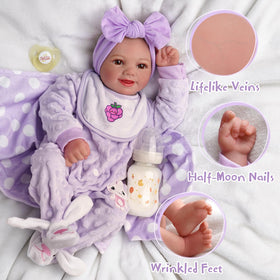 BABESIDE soft vinyl and cloth body doll with lifelike texture for cuddle sessions.