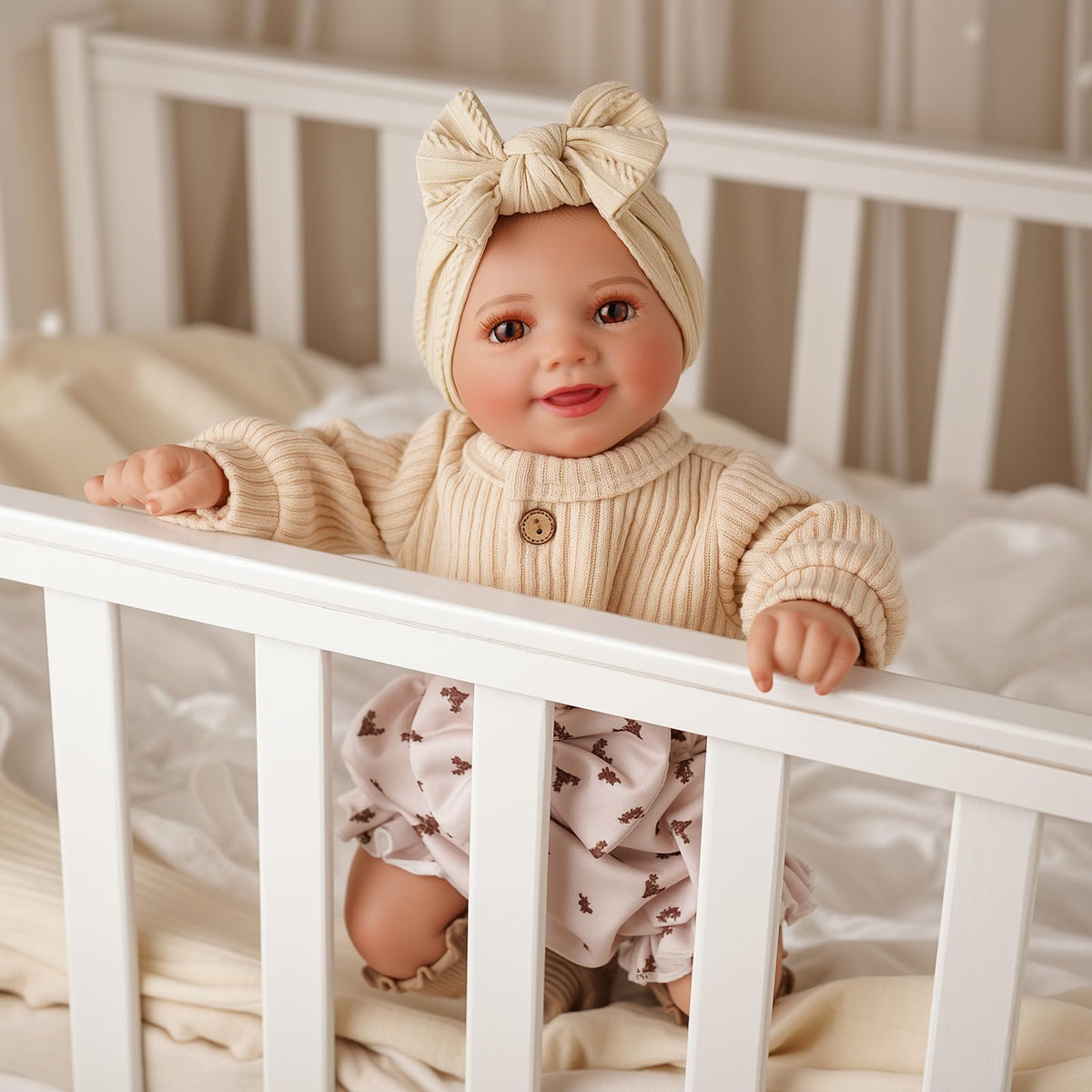 BABESIDE Soft vinyl-huggable body enhances comforting hugs and cuddles.
