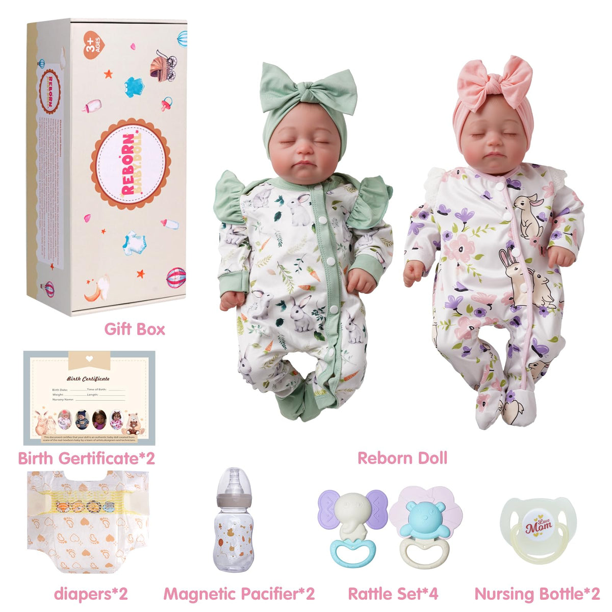 Babeside twins dolls newborn size ready for infant clothing and nursery props