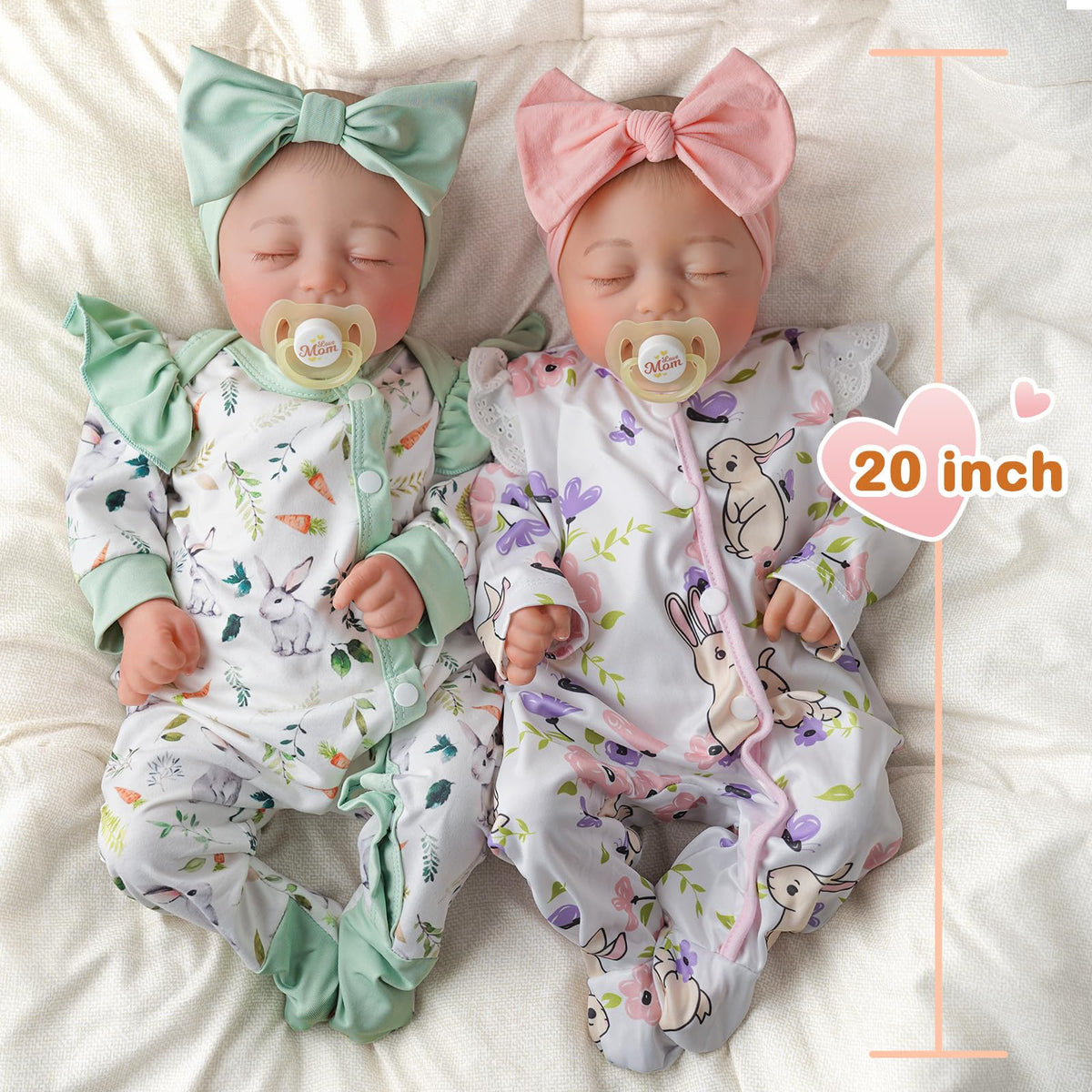 Babeside twins dolls sleeping pose promotes comforting companionship