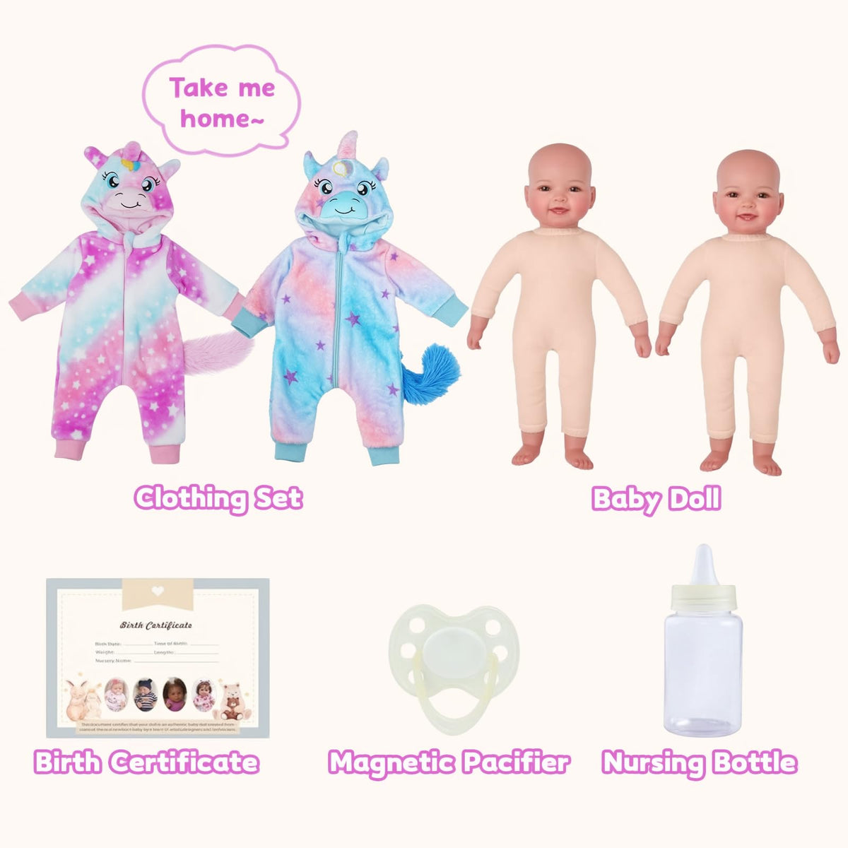 Babeside premium silicone vinyl twins with hand-painted features.