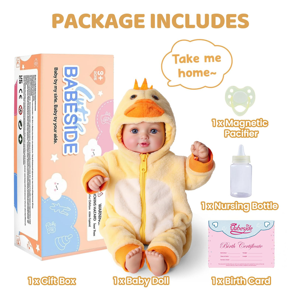BABESIDE 15-inch doll head close-up highlights lifelike features
