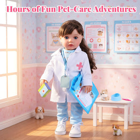 BABESIDE plush puppy provides a cuddly companion for animal-themed play
