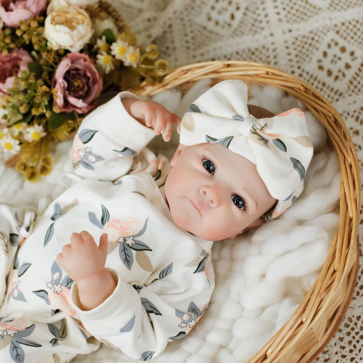 Babeviimt reborn doll face close-up showing lifelike details for imaginative play