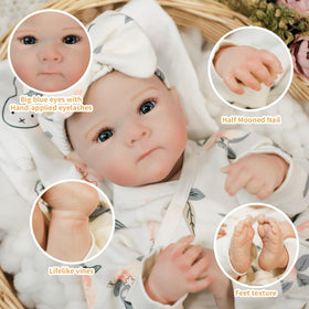 Babeviimt reborn doll hands poseable for easy styling and posing