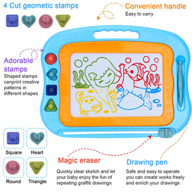 BABLOCVID doodle board with stamps in circle, star, triangle for shape learning.
