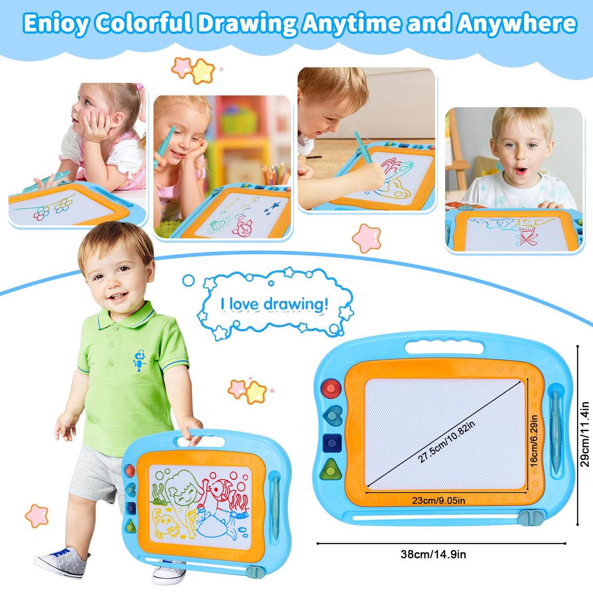 BABLOCVID erasable magnetic pad lets kids redraw endlessly.