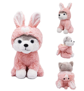 BABOLI cuddly husky in bunny costume, perfect Easter gift and cuddle companion.