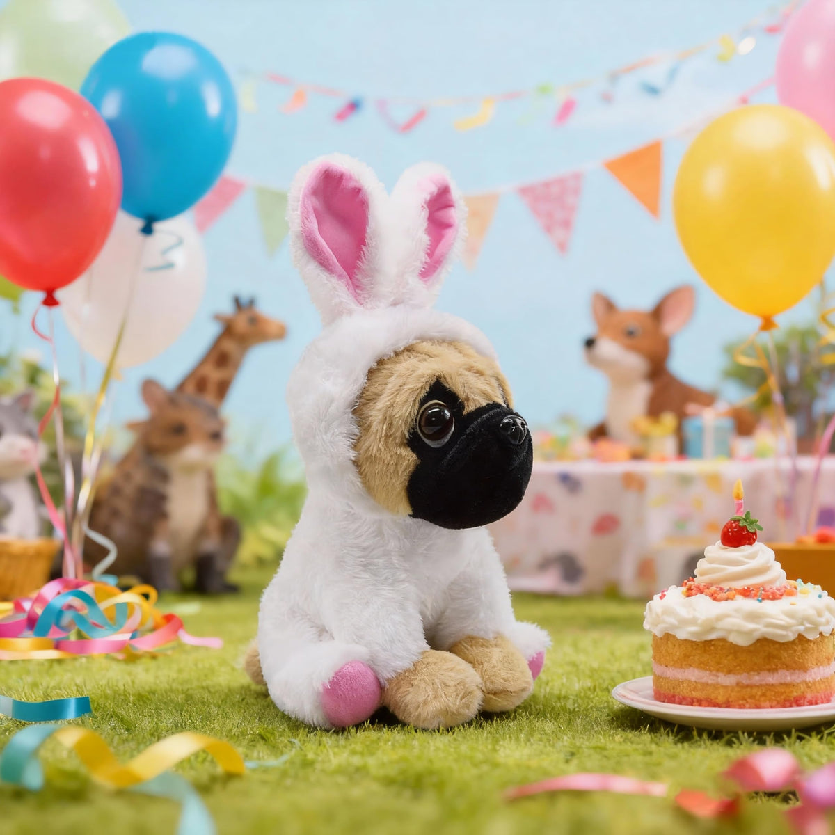 BABOLI cuddly pug 10-inch sitting size for handheld cuddles