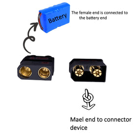 BABUVYA gold-plated brass plug detail emphasizing low resistance and durability.