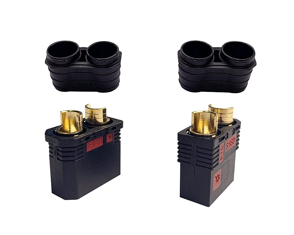 BABUVYA QS8-S female connector close-up highlighting anti-spark design for safer connections.