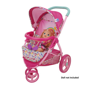 Folding mechanism makes Baby Alive stroller easy to store or travel with.