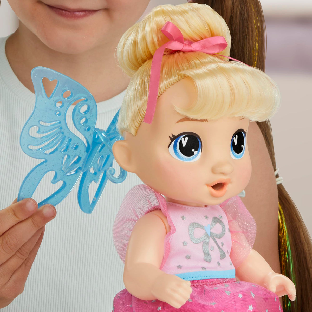 Baby Alive Harper Hugs poseable 11-inch doll for sitting or standing