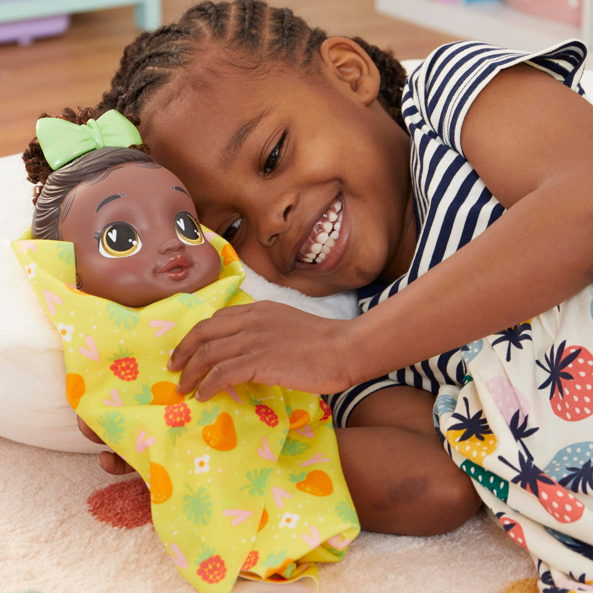 Baby Alive Berry Boo soft towel wrap for secure post-bath snuggles.