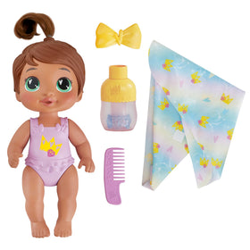 Baby Alive Shampoo Snuggle Sophia bottle with pretend bubbles supports bath-time play.