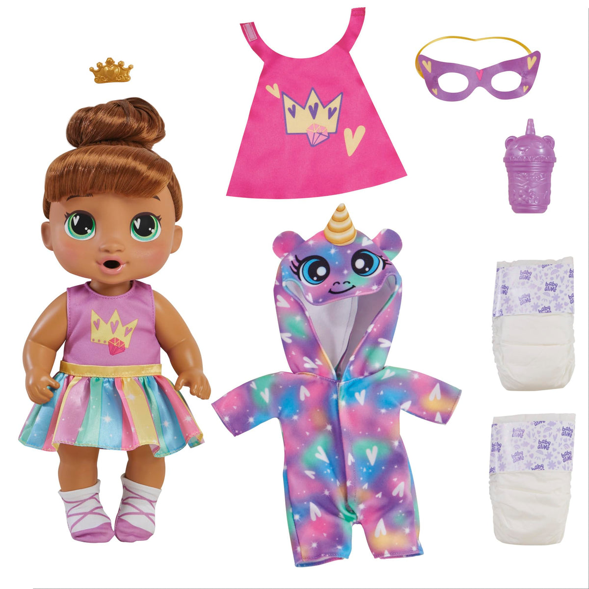 Baby Alive Sophia Sparkle 11-inch dress-up doll ready for creative storytelling