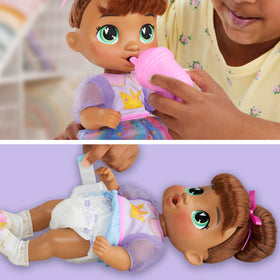 Baby Alive Sophia Sparkle purple hair ribbon and brush — easy hair styling during play.