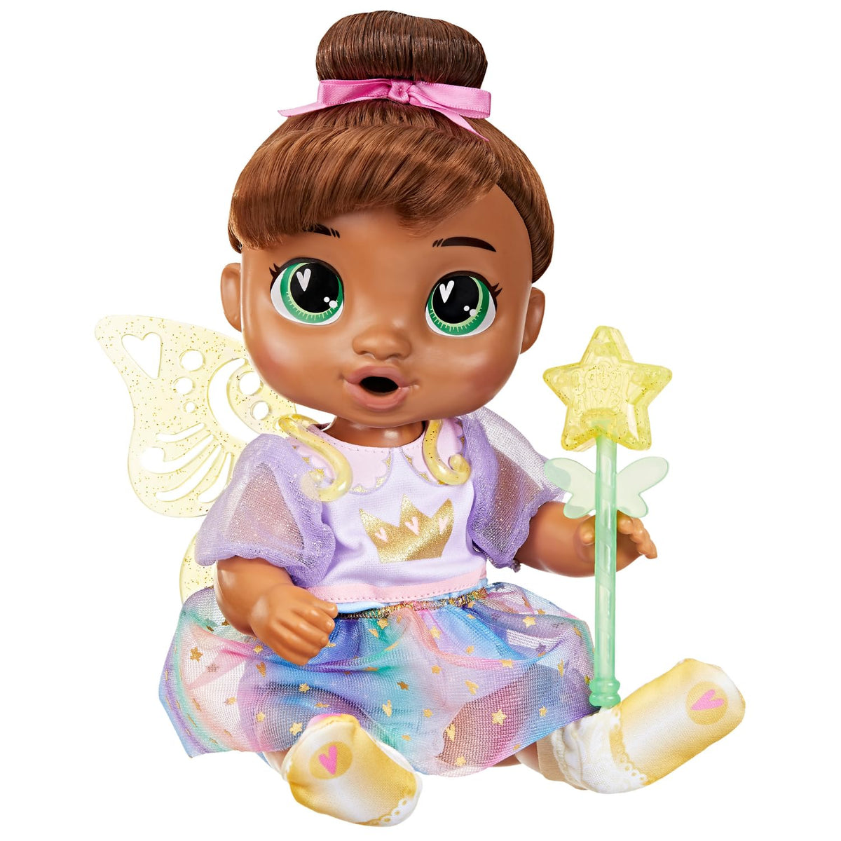 Baby Alive Sophia Sparkle romper and socks — comfy everyday fairy look.