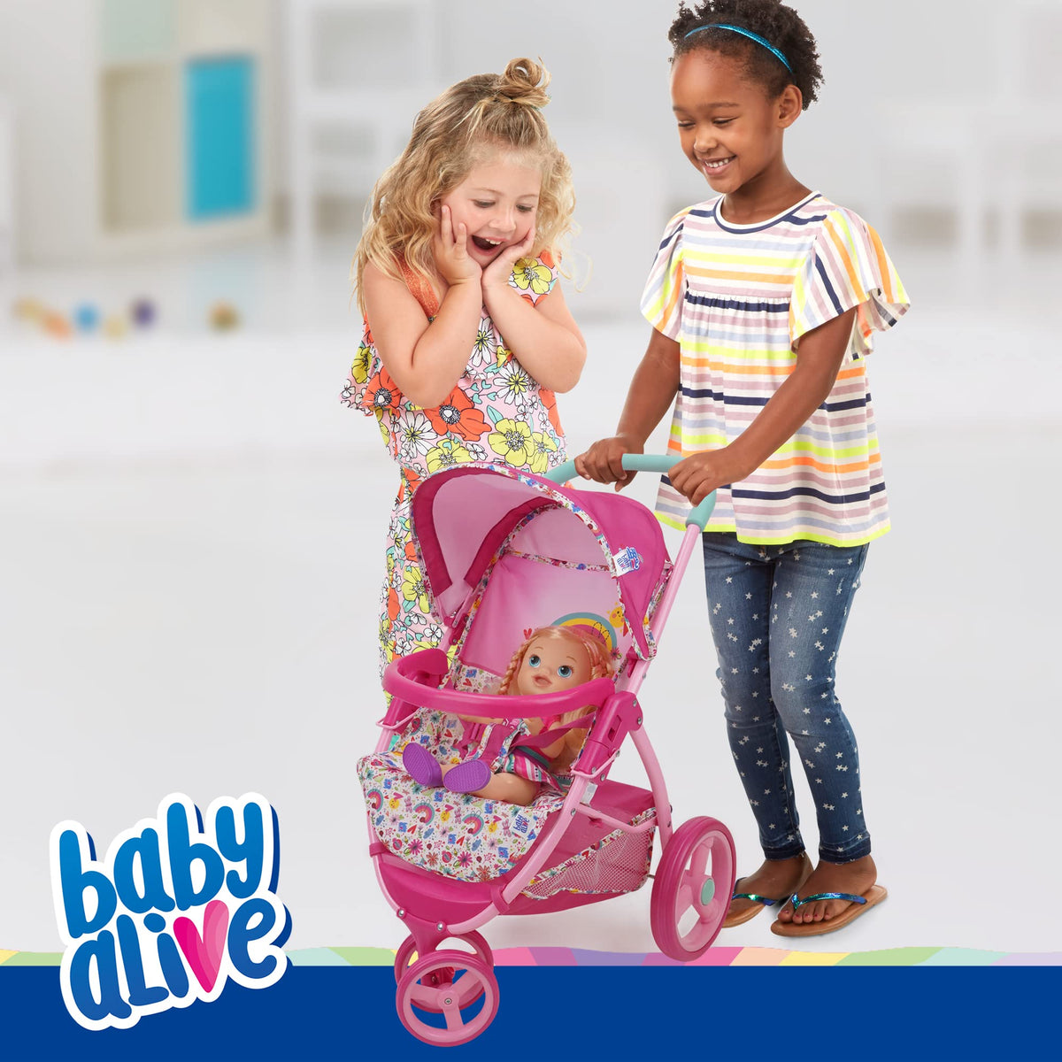 Adjustable harness keeps Baby Alive doll secure during playtime adventures.