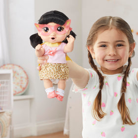 Two included diapers enable hands-on diaper-changing pretend routines.