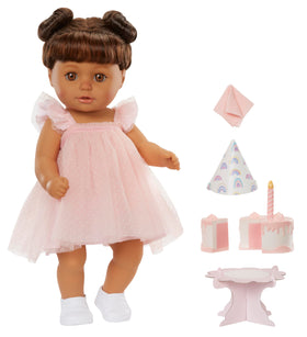 BABY born Birthday Doll Ava wearing pink party dress for imaginative play
