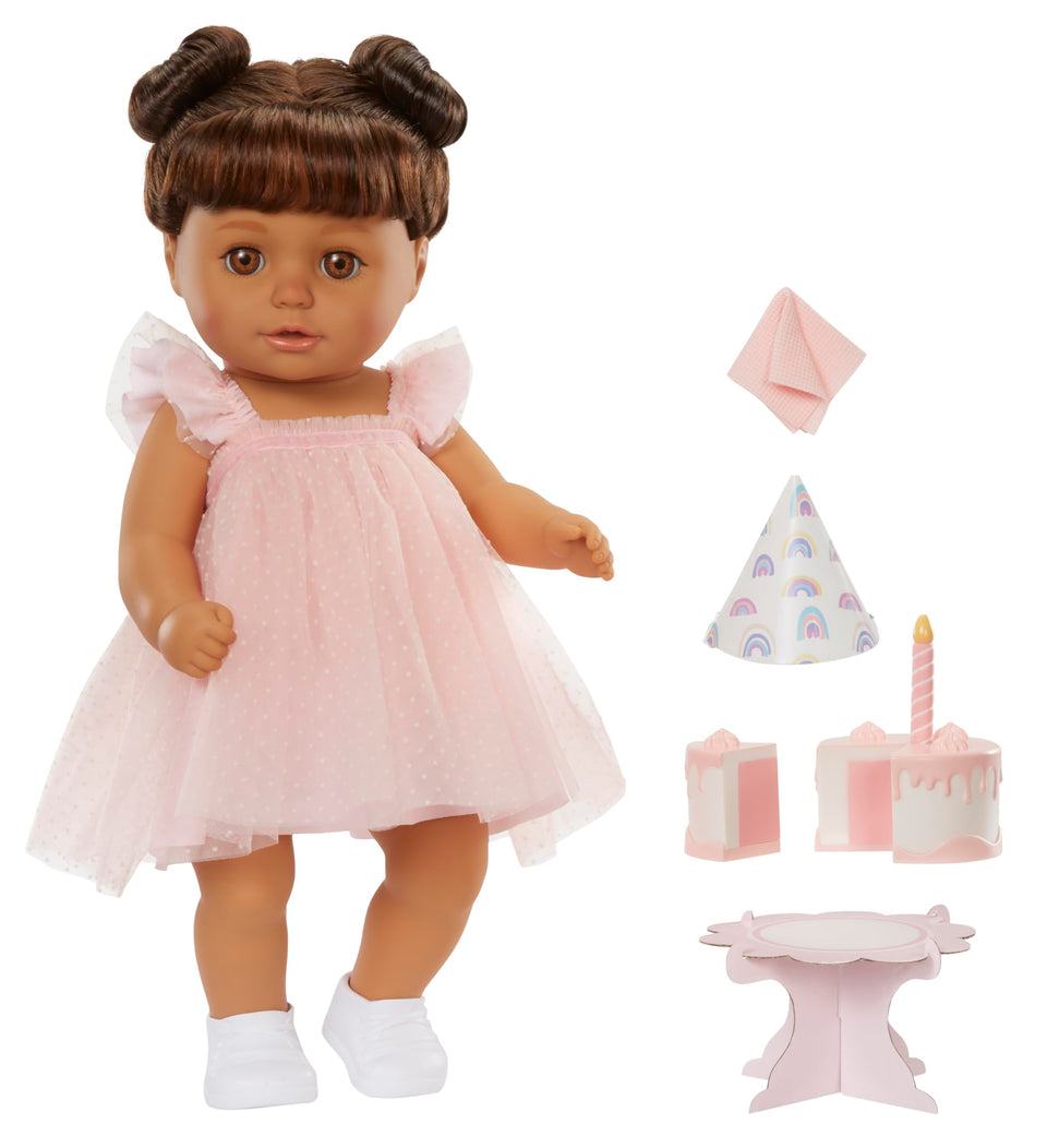 BABY born Birthday Doll Ava wearing pink party dress for imaginative play