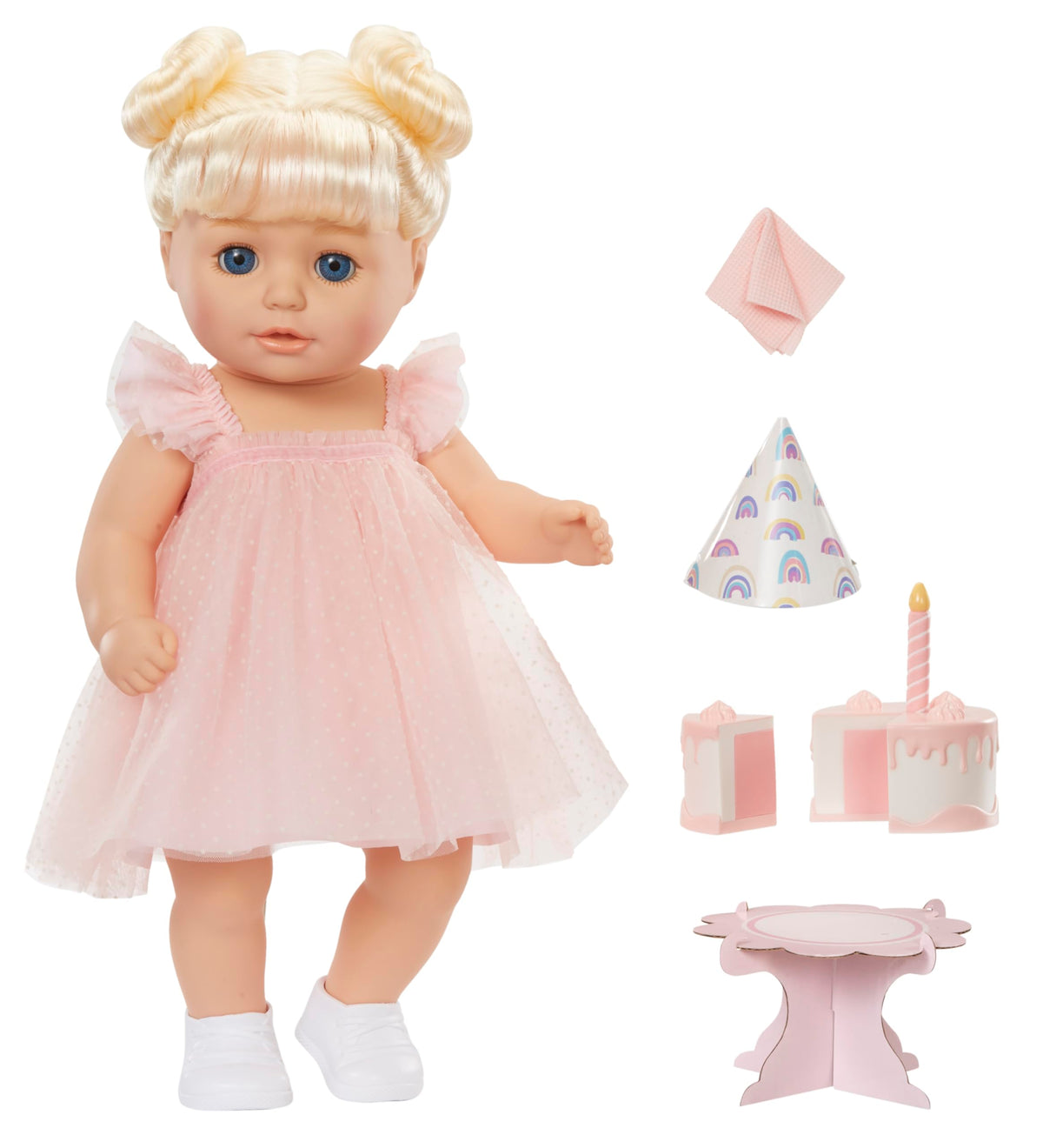 BABY born Birthday Doll with blue eyes inspires imaginative nurturing play.