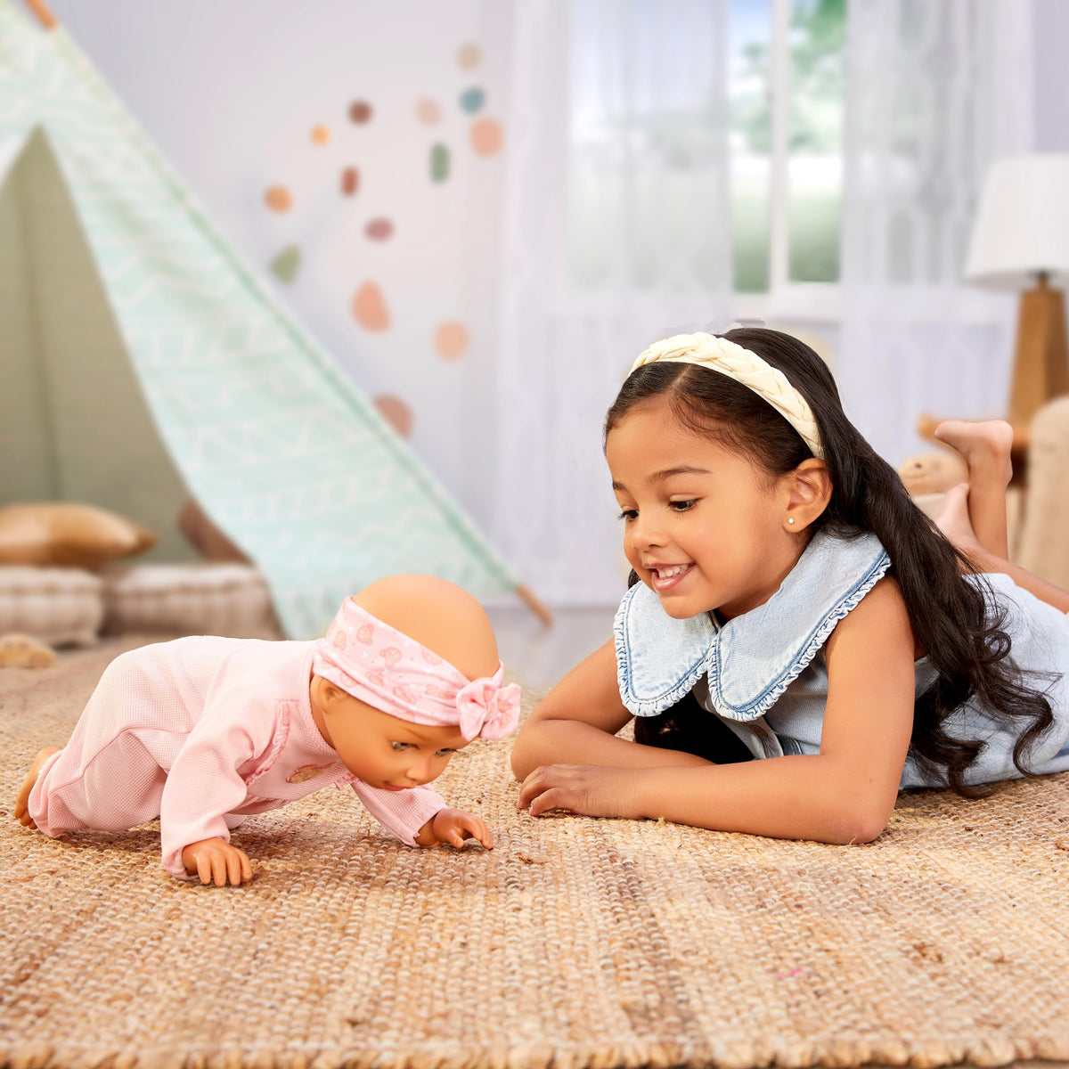 BABY born Olivia takes her first steps with help, inspiring cooperative play.