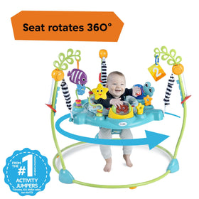 360-degree rotating seat by Baby Einstein surrounds baby with engaging ocean exploration.