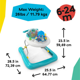 Three height positions adjust to baby growth and comfortable reach.