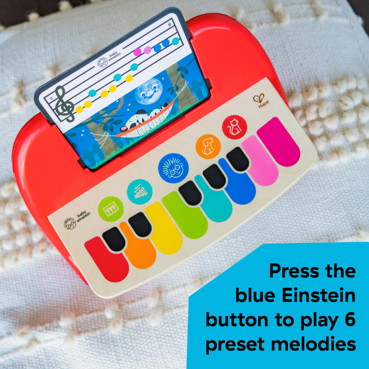 Requires 3 AA batteries for Baby Einstein Cal's First Melodies