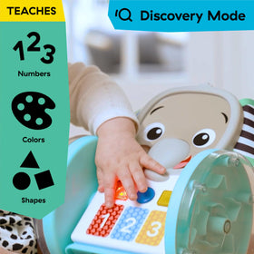 Baby Einstein Chase and Tap Earl wheels with rattle beads for tactile exploration.
