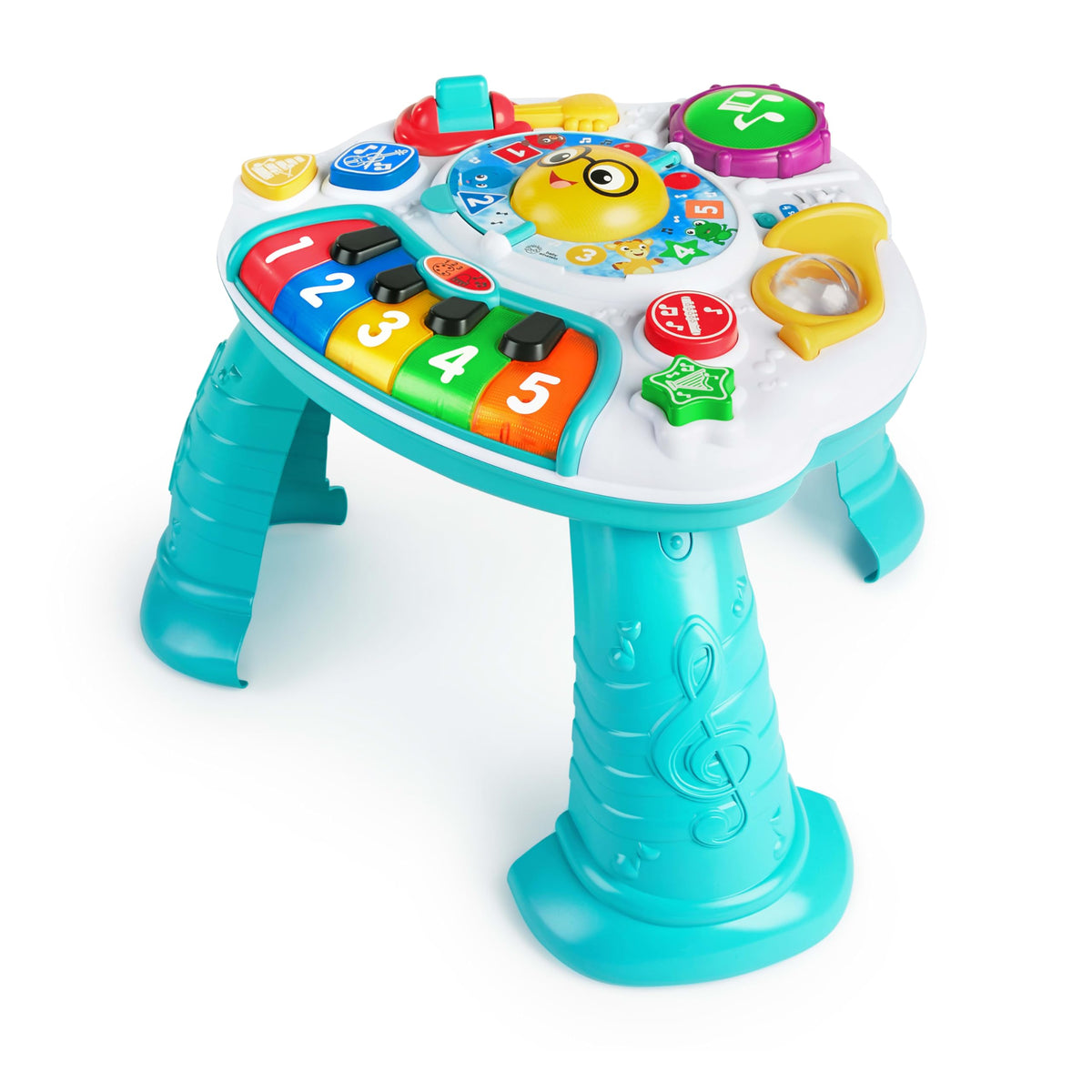 Baby Einstein Discovering Music Table piano keys invite early musical exploration and motor skill development.