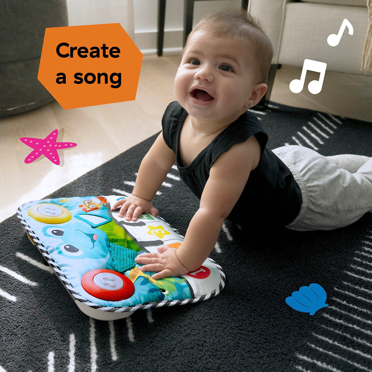 Baby Einstein discovery mode teaches colors, shapes, and numbers across languages.