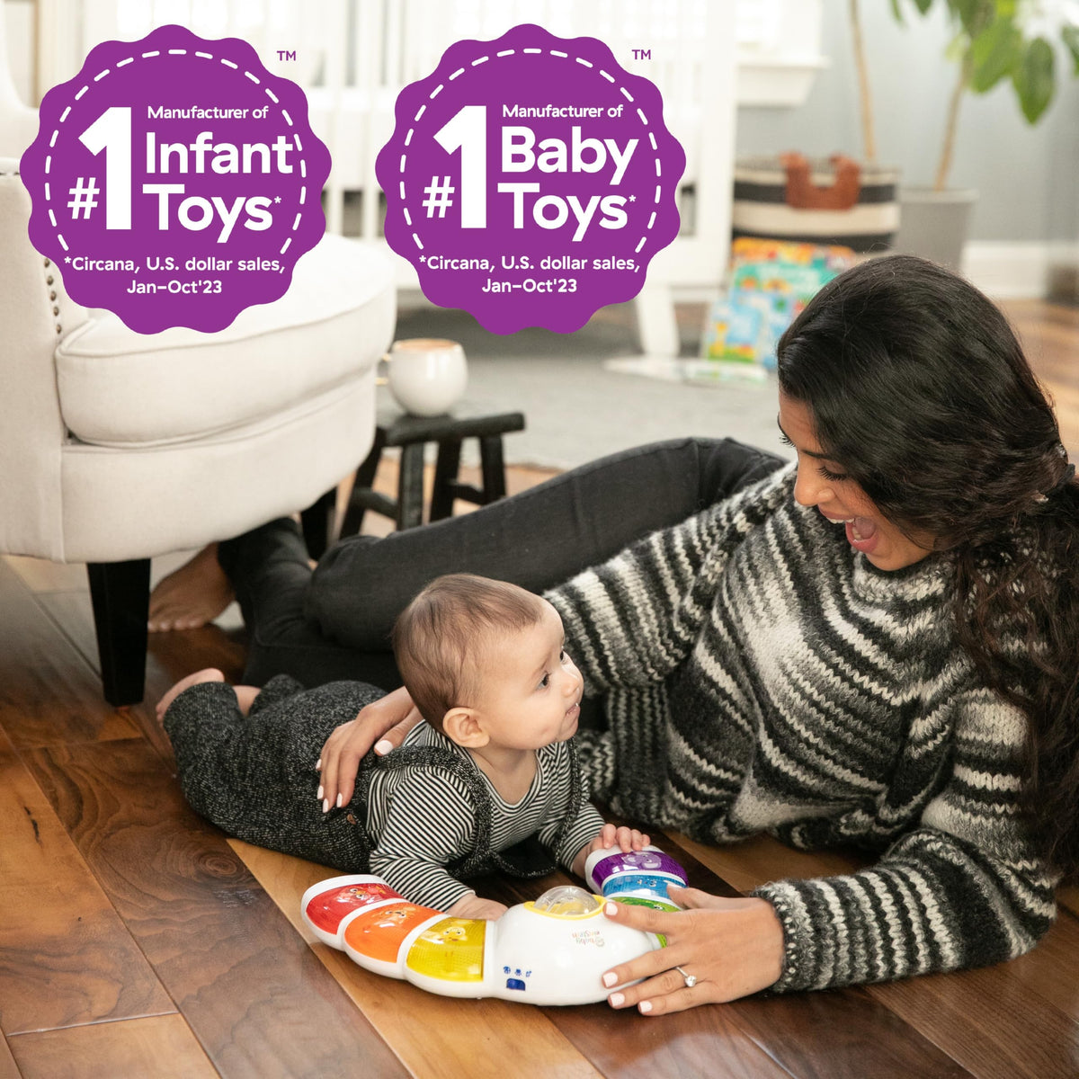 Animal mode on Baby Einstein Glow & Discover introduces animal names and sounds.