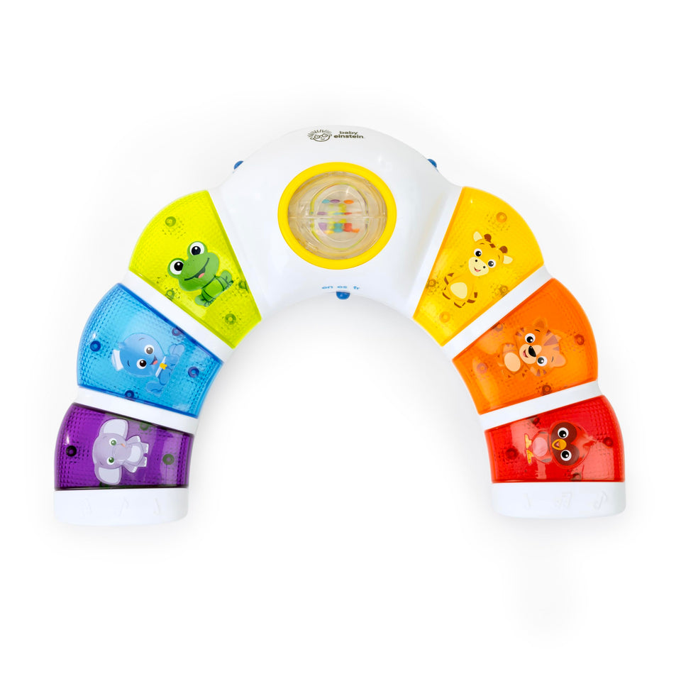 Baby Einstein Glow & Discover Light Bar buttons glow, inviting touch and early cause-and-effect learning.