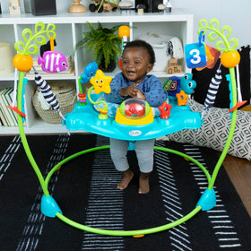 Machine-washable seat pad for easy cleanup after adventures with Baby Einstein.