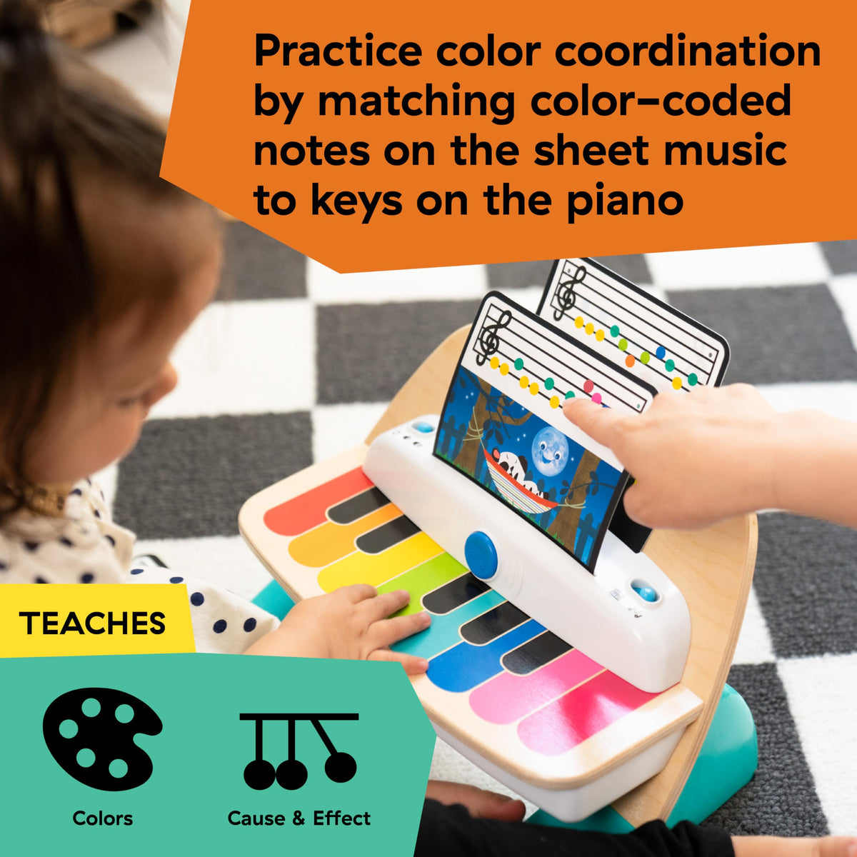 Volume control on the Baby Einstein Magic Touch Piano for adjustable sound