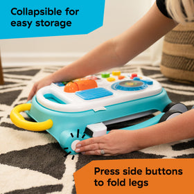Baby Einstein collapsible storage design for easy post-play cleanup.