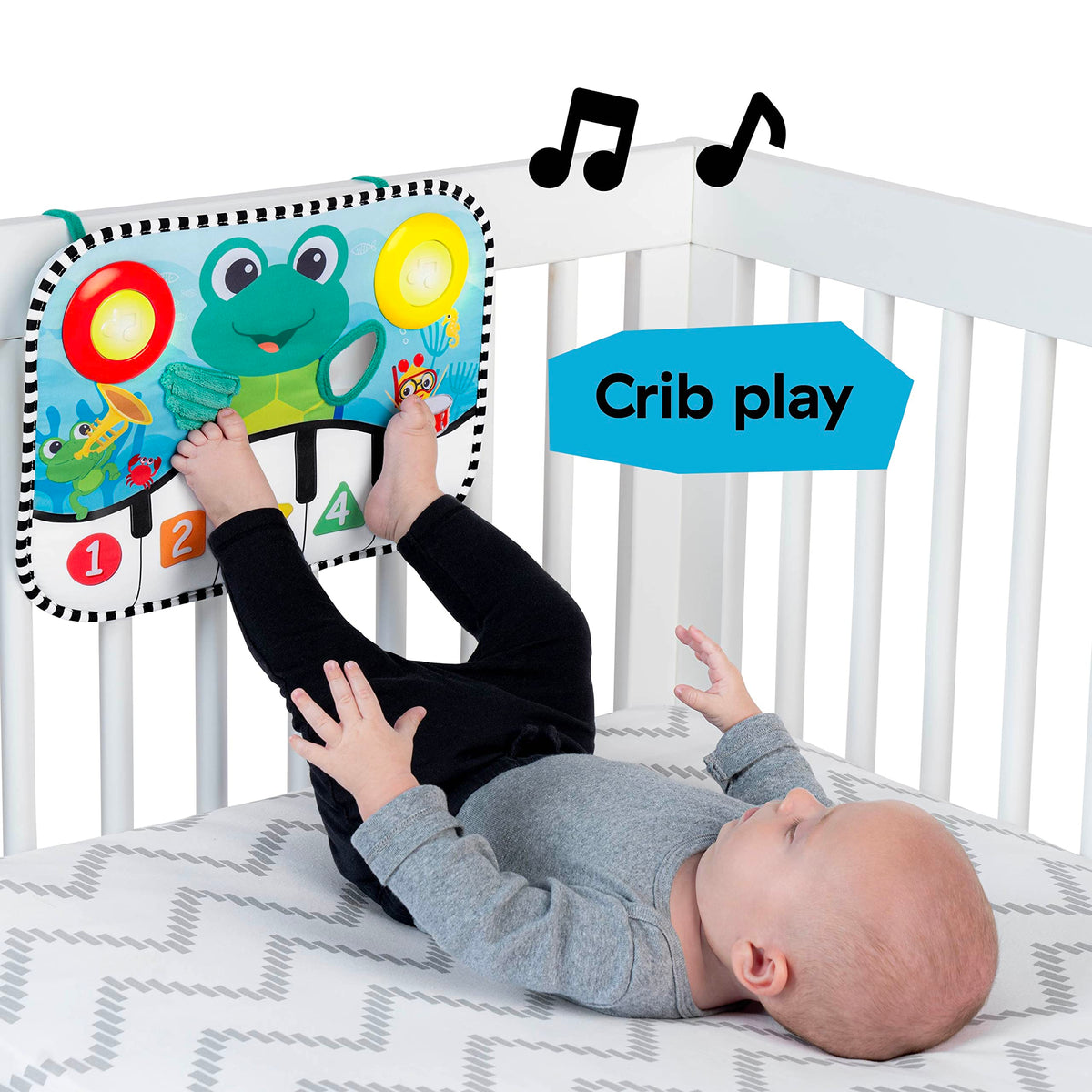 Baby Einstein kick pad soft mat promotes tummy time with melodies.