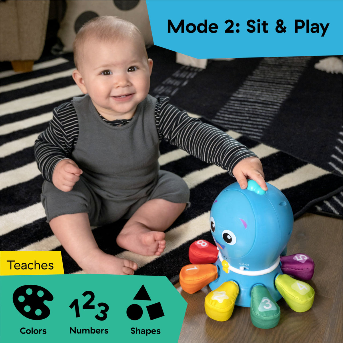 Baby Einstein Ocean Explorers Opus Go 4-in-1 plush arms respond to touch for interaction