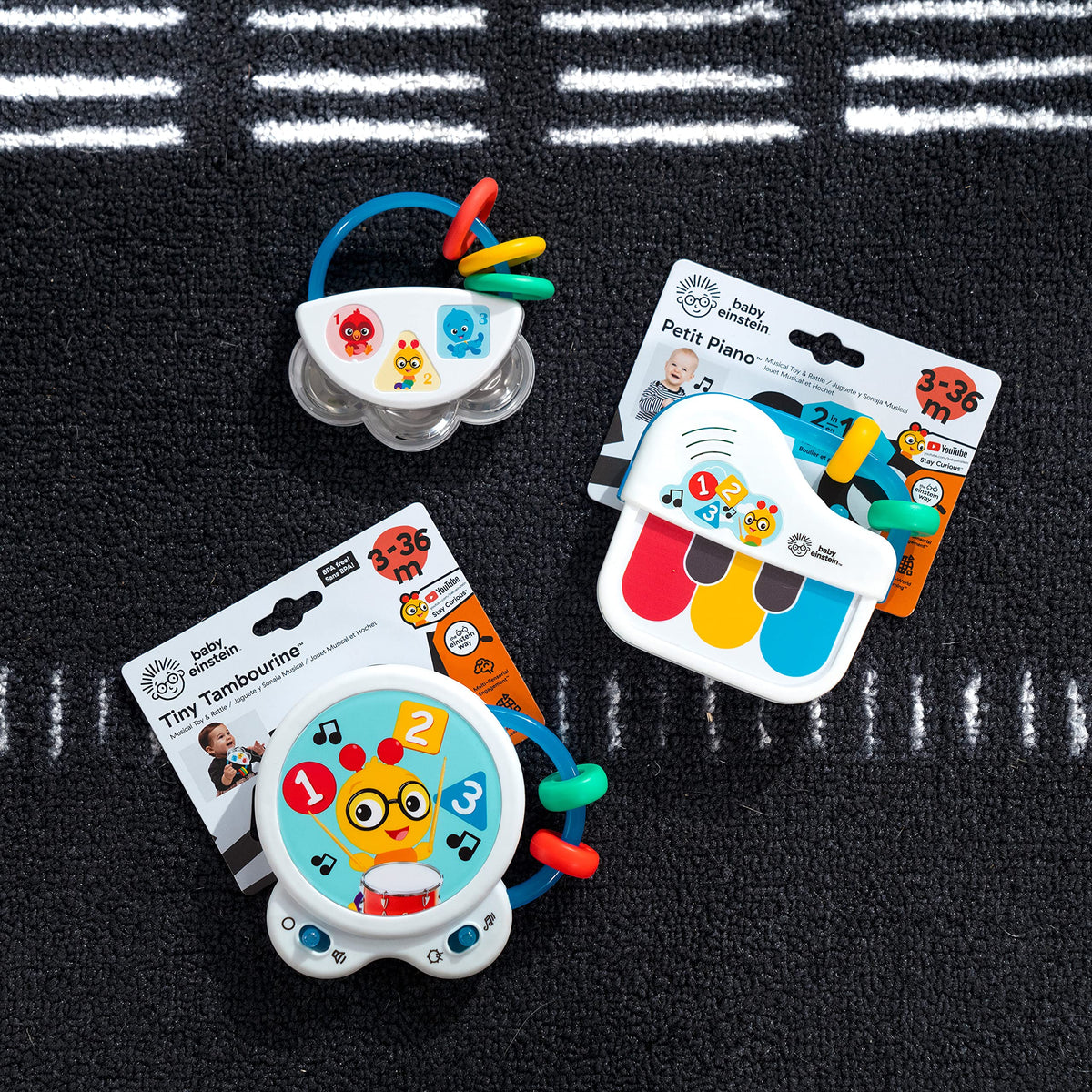 Baby Einstein Small Symphony drum in portable form for on-the-go rhythm