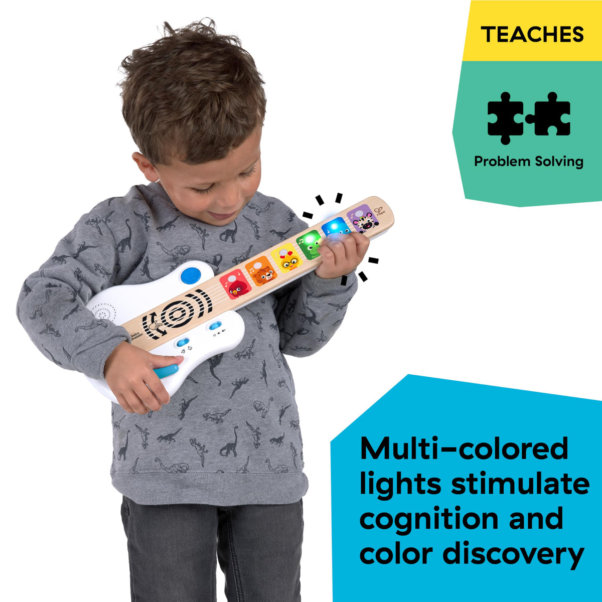 Baby Einstein Strum Along acoustic mode delivers warm strum tones for imaginative sessions