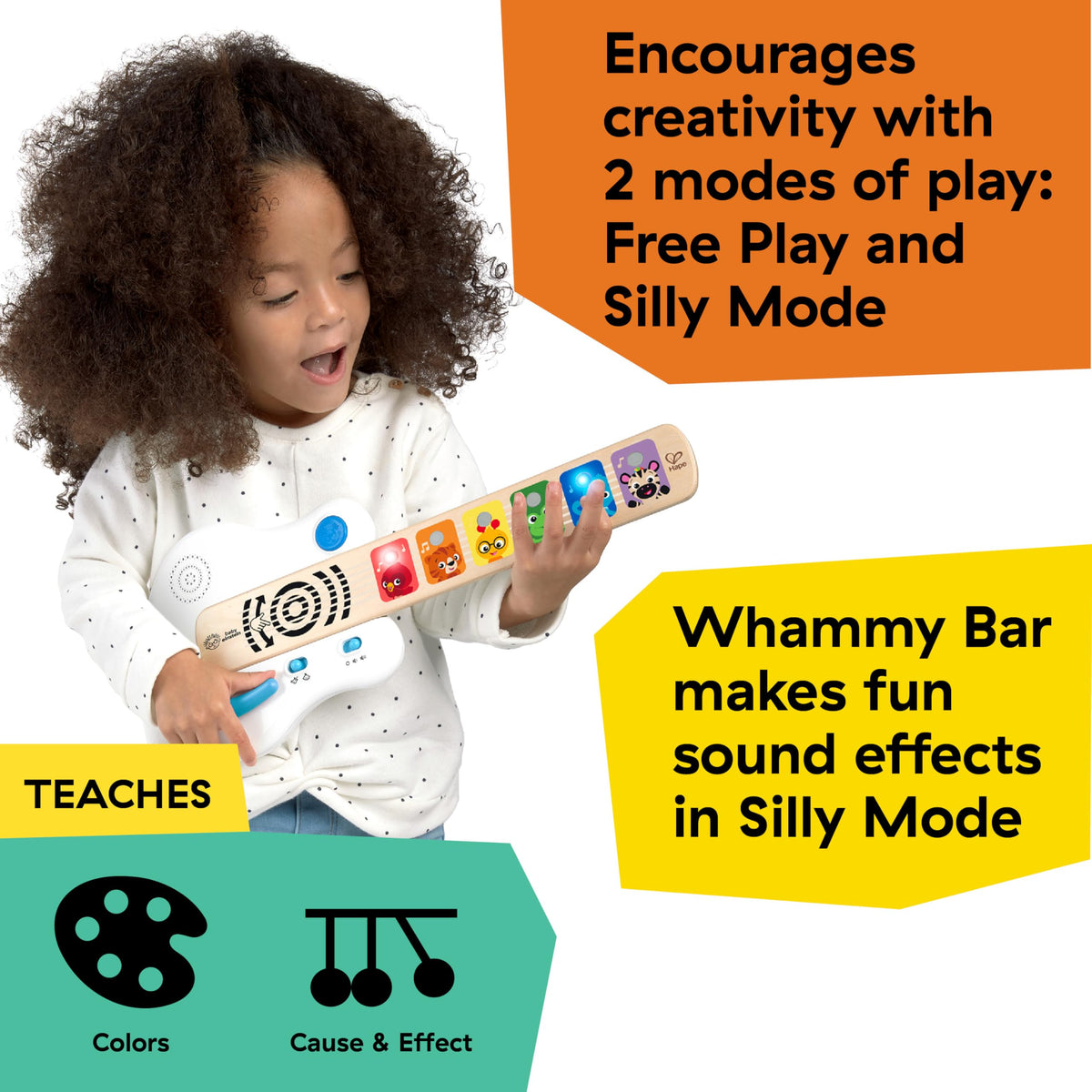 Baby Einstein Strum Along lights illuminate colors guiding baby's attention during playtime